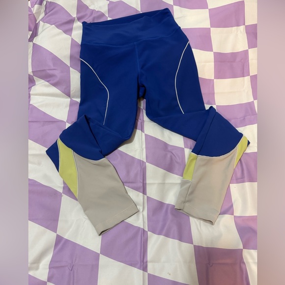 WILO The Label | Base Ribbed Colorblock Leggings | Cobalt/Lime/Grey | Small - Picture 3 of 11